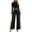 Black, variant on IWRICH Business Casual Outfits for Women Bodycon Belted Wide Leg Pants Slim Fit Long Sleeve Turtleneck T Shirts Work Dressy 2 Piece Sets Grey XS