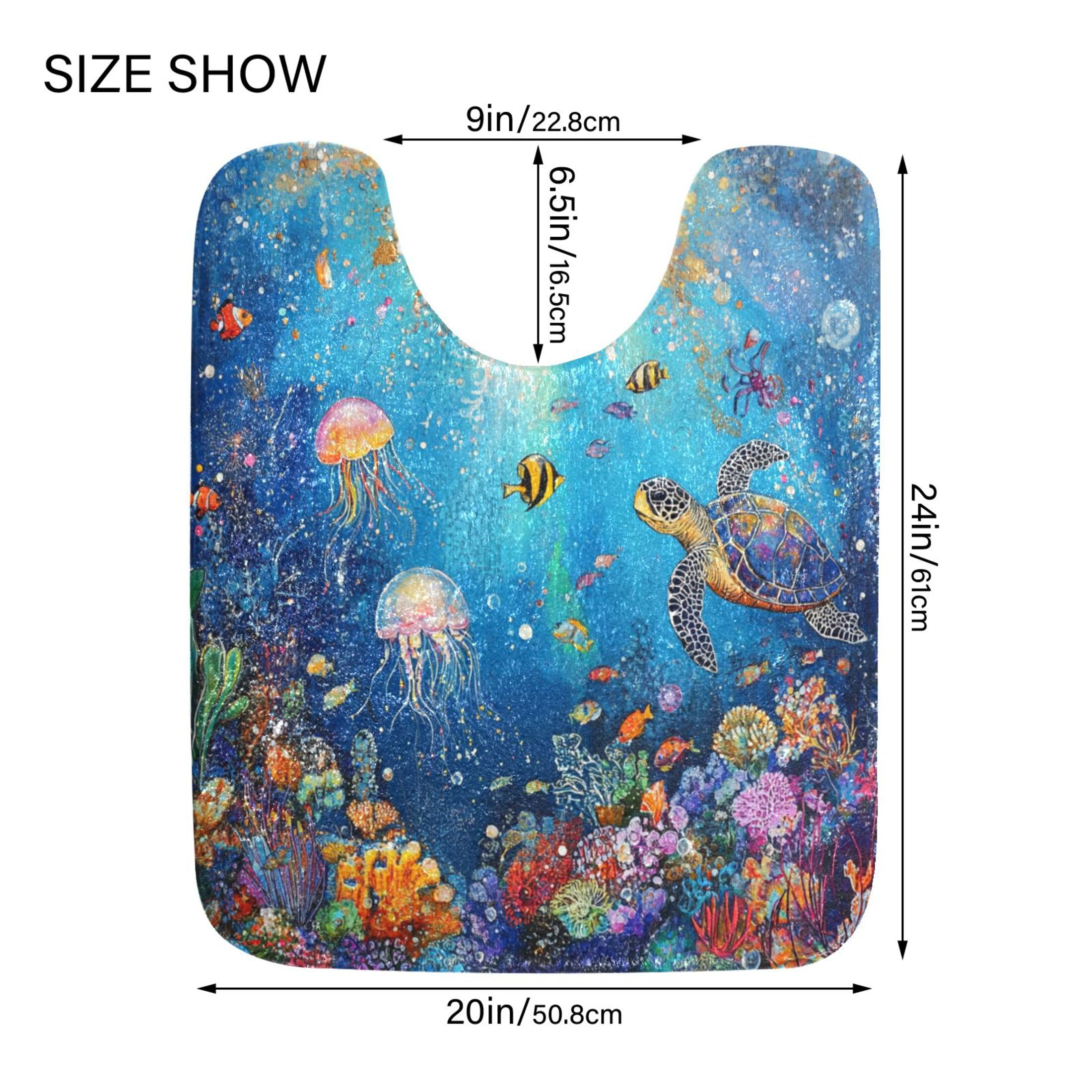 RMDQTR 2PCs Bathroom Rugs Set Plush Toilet Base Mat 16" × 24" Bath Mat and 20" × 24" U Shape Soft Rugs Non Slip Absorbent