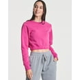 thumbnail image 2 of Real Essentials 3 Pack: Women's Fleece Cropped Sweatshirt - Long Sleeve Crew Neck Crop Top (Available in Plus Size), 2 of 6