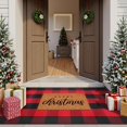 thumbnail image 2 of Alfombra de exterior KIMODE Christmas Buffalo Plaid 90x150 cm rojo/negro, 2 of 7