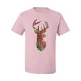 thumbnail image 2 of Trippy Colorful Buck Head Rainbow Hunting Deer Mosaic Animal Lover Men's Graphic T-Shirt, Light Pink, 4XL, 2 of 3