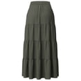 thumbnail image 4 of GUACER Women's High Waisted Tiered Maxi Skirt with Pockets Boho A-Line Flowy Long Skirt Lightweight Summer Swing Skirts, 4 of 8