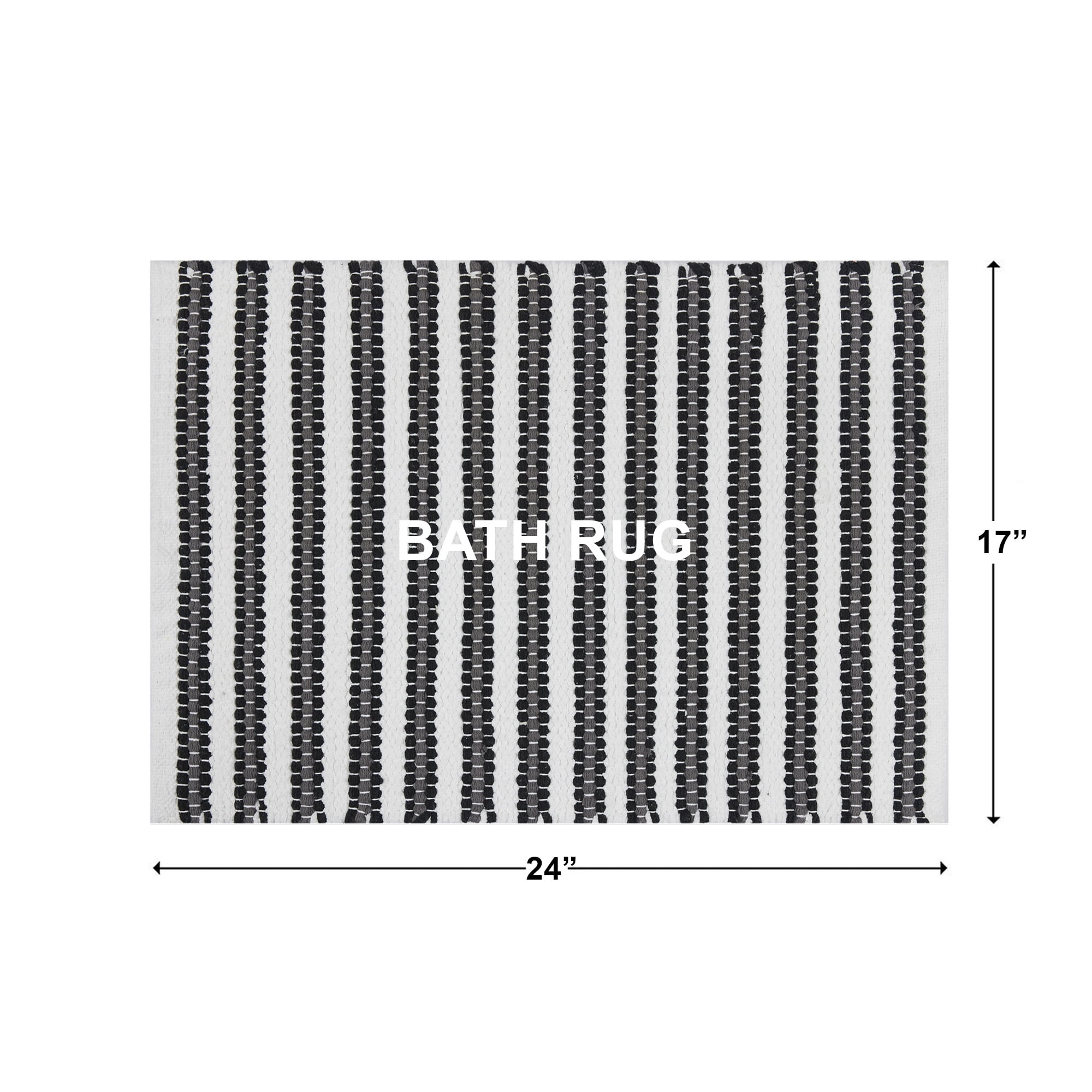 Mainstays Performance Handwoven Cotton Bath Rug, Soothing Gray, 17" x 24"