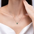 thumbnail image 4 of ANGARA Natural Bezel-Set Round 1.2 ct Emerald Solitaire Pendant in 14K Rose Gold for Women (Size-7mm) | May Birthstone, Birthday, Anniversary, Jewelry Gift for Women | Natural Emerald Necklace, 4 of 10