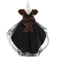thumbnail image 5 of Generic Clearance Kids Children Toddler Baby Girls Spring Summer Tulle Sequins Glitter Dress Performance Formal Clothes Cute Bow Dresses Christmas Party Princess Dress(7-8 Years,Brown), 5 of 5