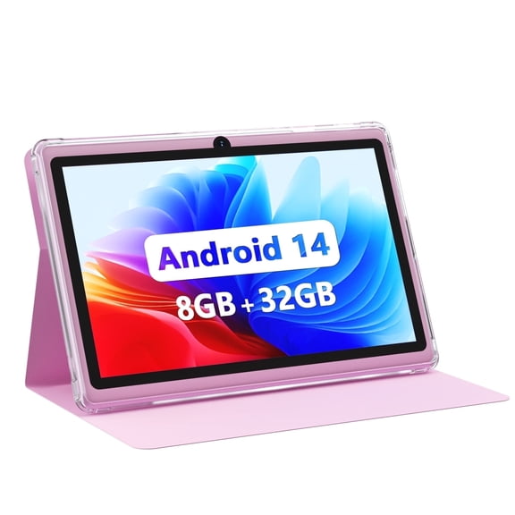 7 Inch Android 14 Tablet 8GB RAM(3 5 expansion),32GB ROM, 3000mAh Battery,1.5GHz,Dual Camera 2MP 5MP，WIFI6 , Long Battery Life, Comes with Protective Cover,Great Holiday & Birthday Presen