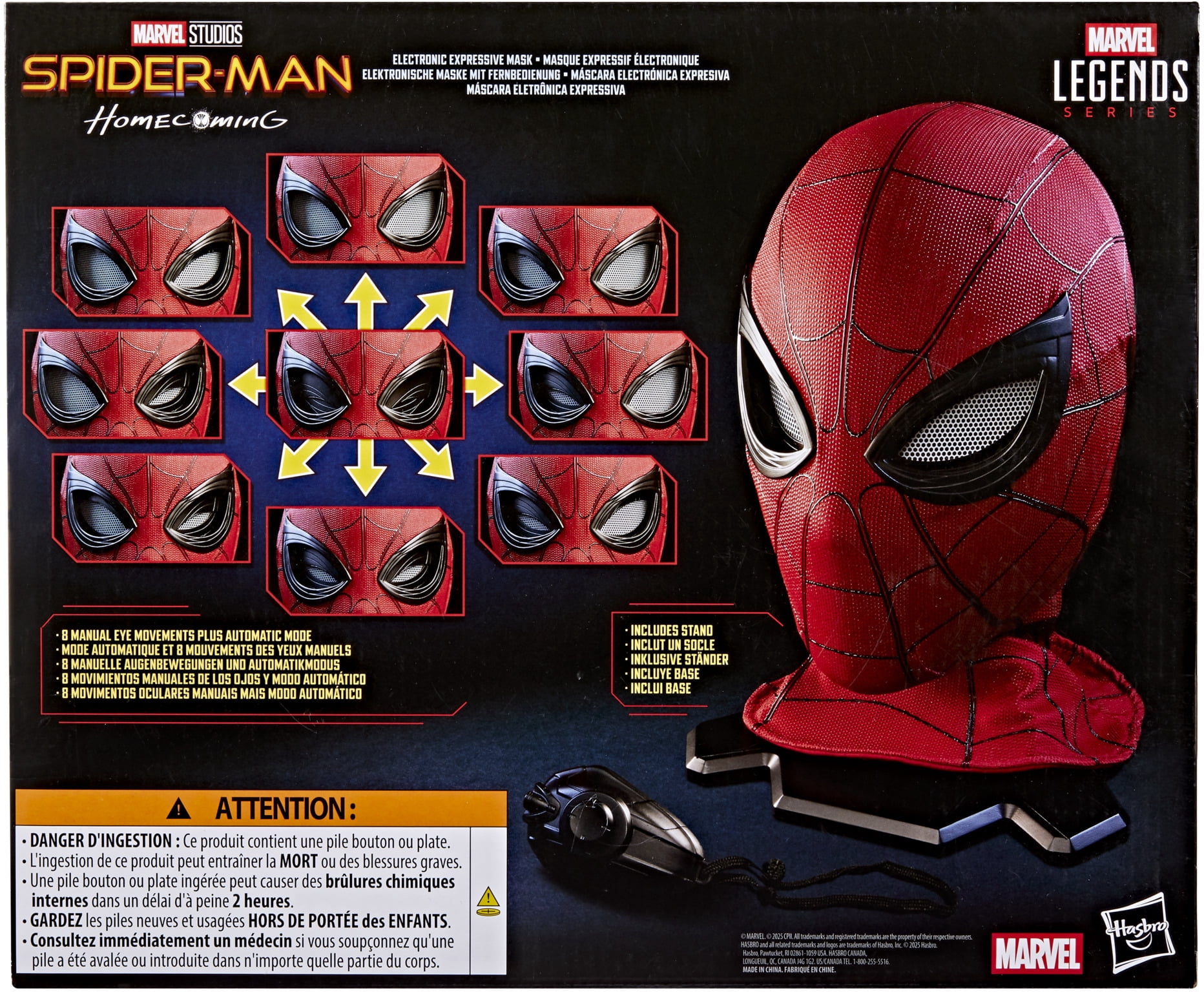 Marvel, Spider-Man Electronic Expressive Mask, Multicolor, Life