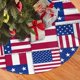 thumbnail image 2 of Falda para árbol de Navidad con diseño de bandera nacional de EE. UU., patchwork textil acolchado (3), suave y divertida, collar para árbol de Navidad, decoración navideña de estilo rústico de 36", 2 of 4