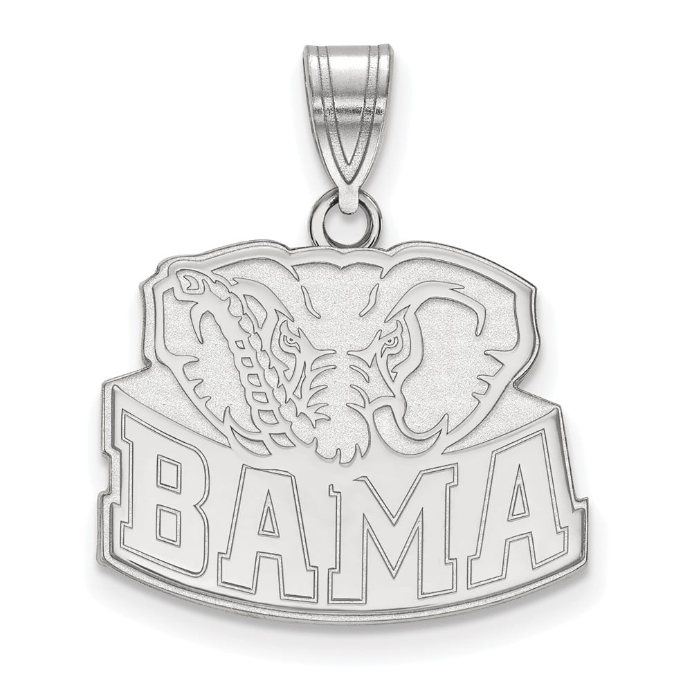 White Sterling Silver Charm Pendant Alabama NCAA University Of 21 mm 19