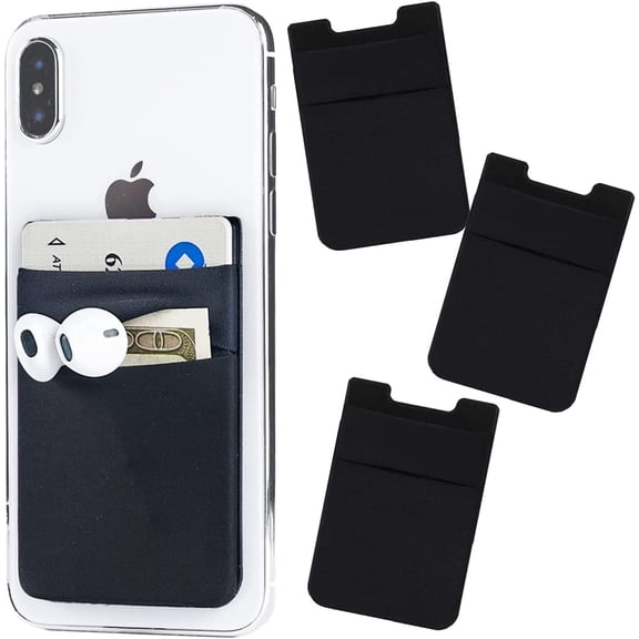 Cell Phone Wallet Sticker w/ Adhesive Sticky Back - Silicone Pocket ...