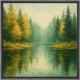 thumbnail image 5 of Framed Canvas Print Nature Landscape Wall Art Modern Decorative for Living Room Bedroom - 16"x16" BLACK, 5 of 8