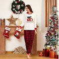 thumbnail image 2 of Noël Parent-Enfant Famille Tenue Plaid Impression Lettre Classique Pyjama Col Rond, 2 of 4