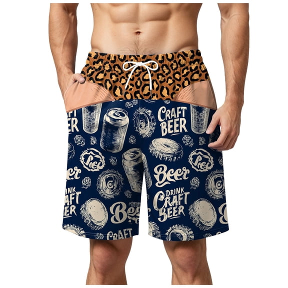 Swim Trunks Men Mens Swim Trunks Funny Cheek Gag Novelty Beach Shorts | Funny Swim Trunks for Men Cheek Patriotic Gag Beach Shorts Hairy Legs 3D Print Quick Dry Swimwear