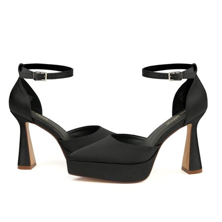 

Womens Pointed Toe Platform Pumps Chunky High Block Heels Slip On Office Shoes