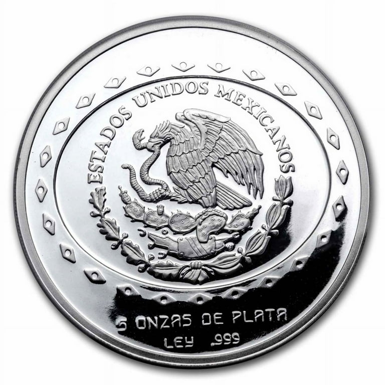 1997 Mexico 5 oz Silver 10 Pesos Piramide Del Sol PF-67 NGC