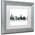 thumbnail image 2 of Trademark Fine Art "Chicago Illinois Skyline BG-1" Canvas Art by Marlene Watson, White Matte, Silver Frame, 2 of 4