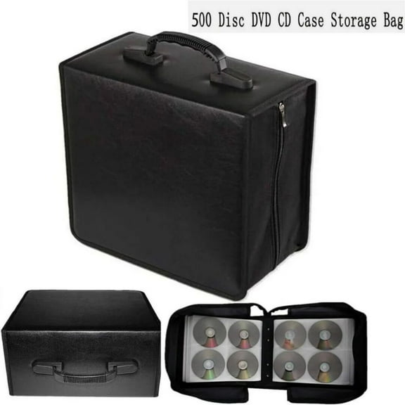 LUVCMFT Portable 520 Disc CD DVD Storage Bag PU Leather Wallet Holder Case Box Organizer