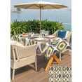 thumbnail image 5 of Outdoor Tablecloth with Umbrella Hole for Patio/Picnic/Party/Camping, Yellow Black Geometric Waterproof Table Cloth Rectangle Table Cover Washable, Abstract Art Diamond Modern (54"x 80"), 5 of 8