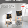 thumbnail image 5 of AILEEKISS Kids Art Easel Double-Sided Art Easel with Whiteboard and Chalkboard for Painting, Grey, 5 of 10