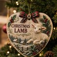 thumbnail image 3 of syligr Heart Christmas Lamb Ornaments for Tree Decor, Forest Animal Hanging Decor for Mantel Window Wreath, Vintage Christmas Pendant with Paild Bow for Home, Holiday Party Decor Gift, 3.15", 3 of 6