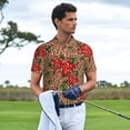 thumbnail image 3 of Balery Rose Mix Leopard 1 Camisa Polo de Hombre con Estampado, de Manga Corta y Tejido Medio, Camisa Tipo Golf Polo-Medium, 3 of 6