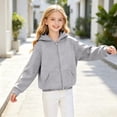 thumbnail image 2 of YOUYEDIAN Jackets for Girls Fall Winter Full Zip up Hooded Jacket Casual Long Sleeve Fleece Hoodie, 2 of 5