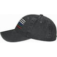 thumbnail image 4 of Police Military and Fire Thin Line American Flag Hat Adjustable Baseball Cap Dad Cap Unisex Hat Black, 4 of 7