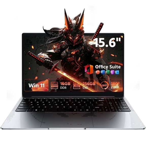 15.6" FHD IPS Laptop,Intel Pentium Gold 4425Y, 16GB RAM 256GB SSD, Windows 11 Pro MS Office 2024, Silver, Student & Business