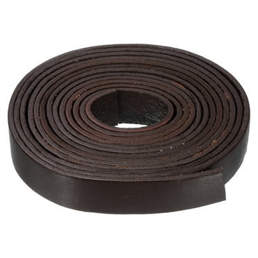 2.2 Yard 15mm Flat Leather Cord, Leather Lacing Strips for DIY Crafting Coffee