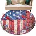 thumbnail image 2 of Cardinal Bird Flower Washable Round Area Rug 6 ft, 4th of July, Soft Non Slip Rugs Stain Repellent Indoor Felt Carpet for Living Dining Room Bedroom Home Office, 2 of 9