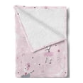 thumbnail image 2 of Childish Soft Flannel Fleece Throw Blanket, Girl Dancing Dreamy Fairytale Style Ballet Shoes Tutu Dress Pointe Stars Moon, Cozy Plush for Indoor and Outdoor Use, 60" x 80", Baby Pink, by Ambesonne, 2 of 5