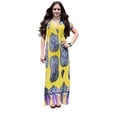 thumbnail image 1 of Peach Couture Robe Maxi à Manches Courtes Imprimée Paisley Col en V Taille Élastique, 1 of 1