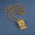 thumbnail image 3 of TEAMER Skeleton Tarot Card Necklace Stainless Steel Amulet Marigold Tarot Card Major Arcana Necklaces for Women Men, 3 of 4