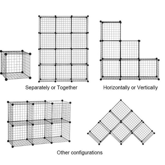 Basics Cube Storage Rack, Stackable, 6 Tiers, Wire Mesh
