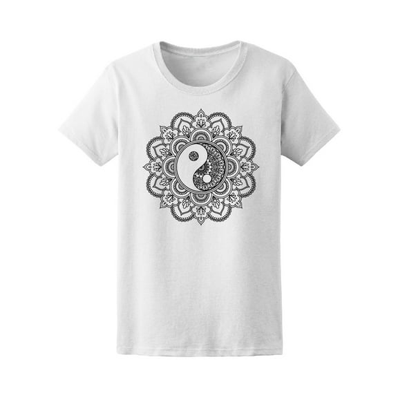 Vintage Yin Yang Floral Mandala Tee Women's -Image by Shutterstock
