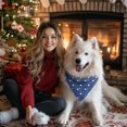 thumbnail image 4 of Dog Bandana 1 Pack,Blue Christmas Santa and Snowflake Pattern Bandanas for Dogs,Cat Bandana,Small/ Large Dog Bandana 2 Size,Dog Bandanas Girl Boy, 4 of 6