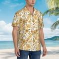 thumbnail image 5 of Daiia Retro 70s 60s Flower Hawaiian Shirt for Men Gentle Cotton Regular Short Sleeve Casual-X-Large, 5 of 9