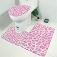 thumbnail image 2 of Pink and Pink Of Leopard Print Bathroom Rugs Sets 3 Piece,Toilet Cover Set,Absorbent Non Slip Bathroom Mats Sets with U-Shaped Contour Rug Toilet Rug Set, 2 of 5