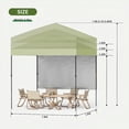 thumbnail image 3 of Gazebo Plegable para Jardín - 2.2x2.2 m Toldo Impermeable con UV, Altura Ajustable - Incluye Panel Lateral y Bolsa - Ideal Terraza/Camping (Verde Claro, 1 Unidad), 3 of 8