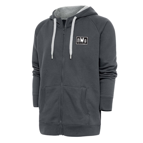 Men's Antigua Charcoal nWo Victory Full-Zip Hoodie