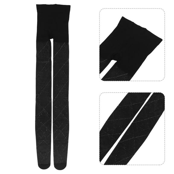 COMPUKAS Shiny Dance Tights Sparkling Stockings Polyester Transparent 1Set Warm Layer For Stage Performance