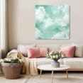thumbnail image 5 of Green Sky Cloud Wall Art Painting on Canvas, Natural Landscape Scenery Ombre Canvas Art Home Prints Wall Art Framed Modern Artwork for Living Room Bedroom Wall Decor 16x16in, 5 of 9