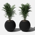 thumbnail image 2 of Veradek Strata Series Sphere Plastic-Stone Round Planter - Black, 2 Pack, 2 of 9