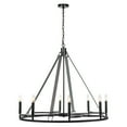 thumbnail image 3 of Vanity Art 8 Light Wagon Wheel Candle Style Chandelier, Modern Hanging Lighting, Ceiling Lights Fixtures for Dining Room Living Room Bed Room Kitchen, Classic Black, 22158BK, 3 of 7