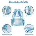 thumbnail image 3 of ProCase Heavy Duty Clear Backpack, See Through Backpacks Transparent Clear Large Bookbag for School Work Stadium Security -Blue, 3 of 7