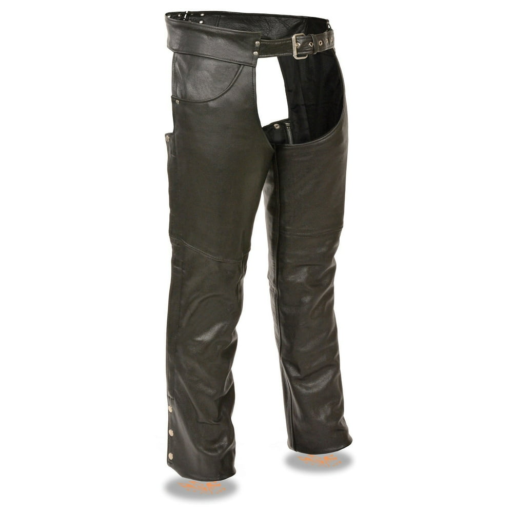 Milwaukee Leather SH1101TALL Men's Black Tall Classic Leather Chaps ...