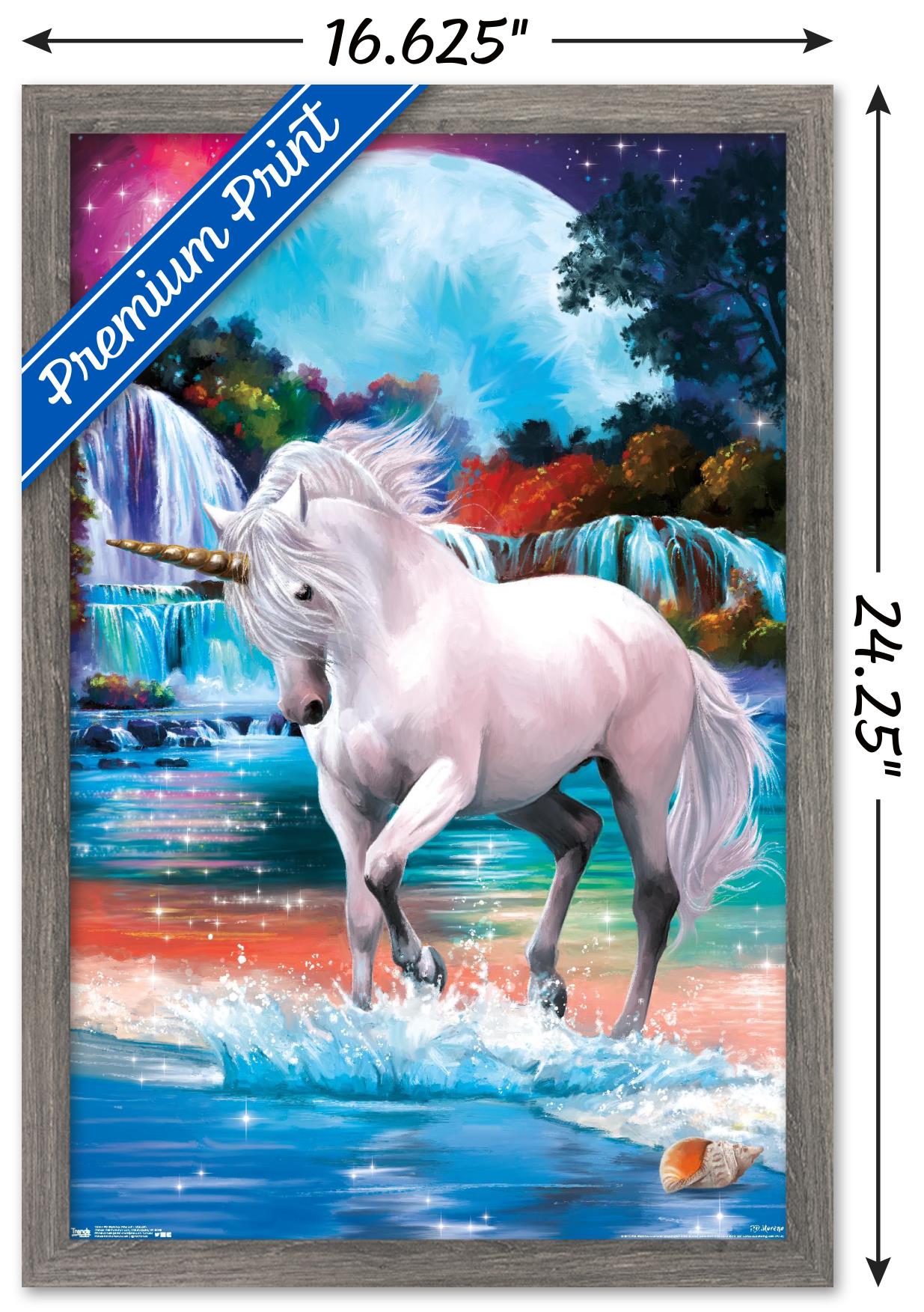 PD Moreno - Fine Art - Unicorn Wall Poster, 14.725" x 22.375" Framed