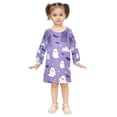 thumbnail image 5 of Halloween Cartoon Ghost Girls'long-sleeved dress Thickened A-dress Warm Dress Basic Shirt Party Dresses, 5 of 7