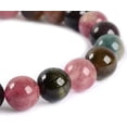 thumbnail image 2 of Angelstones Natural Multi-Color Tourmaline Gemstone 8mm Round Beads Stretch Bracelet 7 Inch Unisex, 2 of 2
