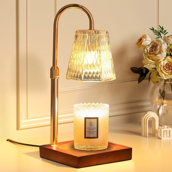 Candle Warmer Lamp with Timer,Dimmable Adjustable Height Timer Gifts Wax Melt Lights for New Home Decor(2*50W Bulbs)